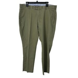 Peter Millar khaki pants Men 40x29 green straight pima cotton flat from preppy